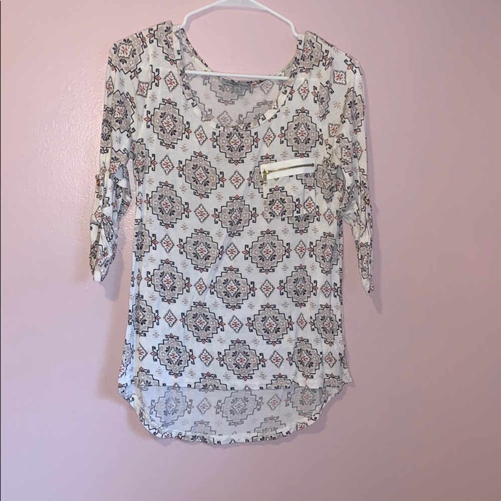Patterned White Top